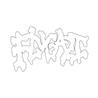 a black background with a white logo on it